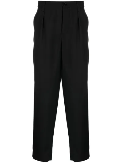 Marni Tapered-leg Wool Trousers In Black