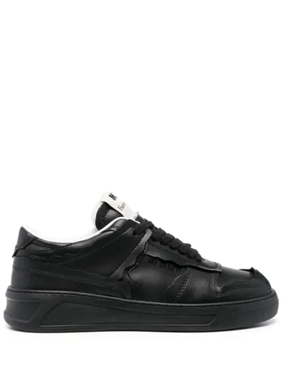 Msgm Panelled Low-top Sneakers In Black