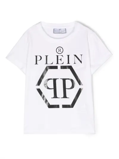 Philipp Plein Junior Kids' Logo-print Cotton T-shirt In White