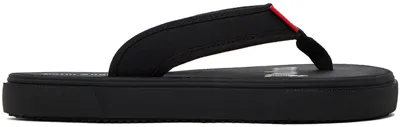 Palm Angels Logo-tag Flip Flops In Black