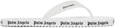 Palm Angels Logo-print Flip Flops In 0110 White Black