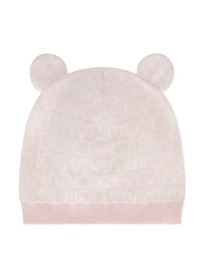 Dolce & Gabbana Babies' Animal-ears Knitted Hat In Multicolor