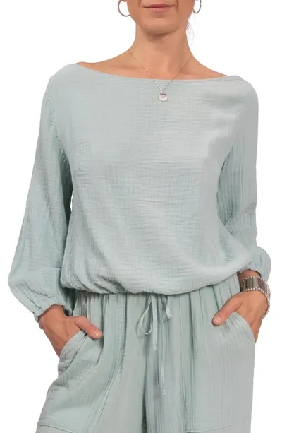 Everyday Ritual Penny Off The Shoulder Lounge Top In Chalcedony