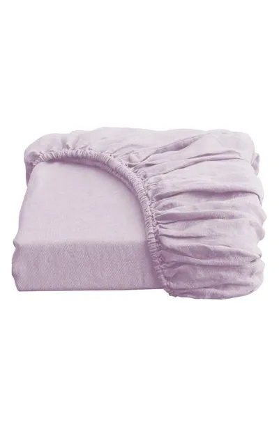 Bed Threads Linen Fitted Sheet In Purple