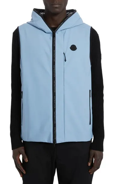 Moncler Allier Hooded Vest In Azure Blue