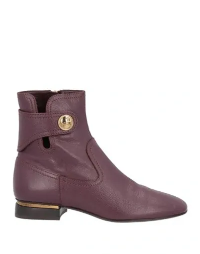 Tod's Textured-leather Ankle Boots In Purple