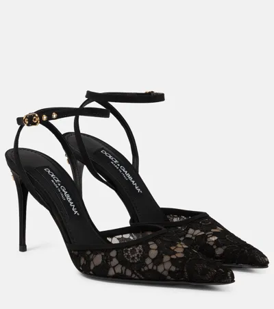 Dolce & Gabbana Dg Lace Pumps In Black