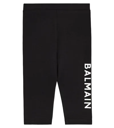 Balmain Baby Leggings Aus Einem Baumwollgemisch In Black