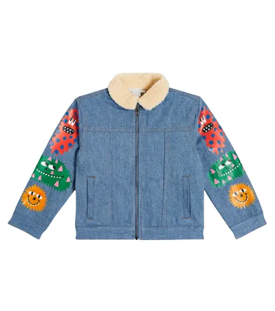 Stella Mccartney Kids' Illustration-print Denim Jacket In Blue