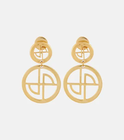 Patou Logo Drop Earrings In Gold