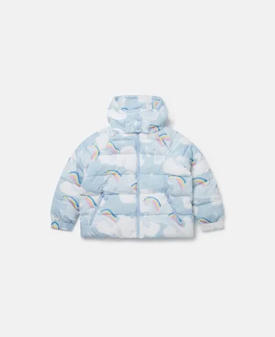 Stella Mccartney Kids' Rainbow Unicorn Cloud Print Puffer Coat