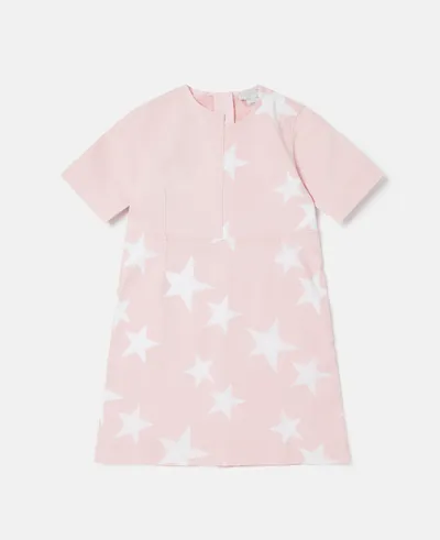 Stella Mccartney Kids' Star Print Denim Dress In Black Multicolour