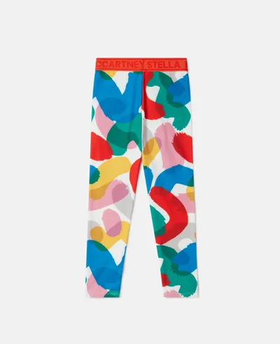 Stella Mccartney Smudge Print Leggings In Multicolour