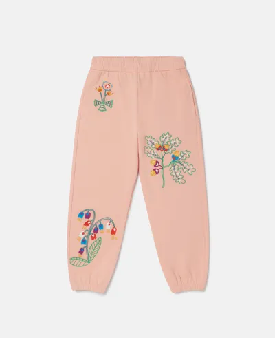 Stella Mccartney Acorn Embroidery Joggers In Peach