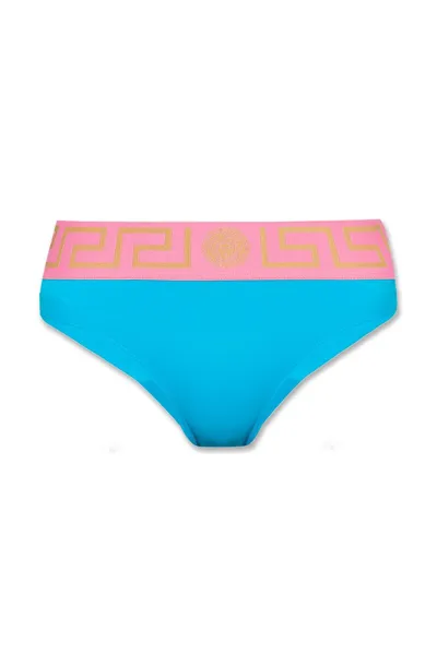 Versace Medusa Motif Bikini Bottoms In Blue