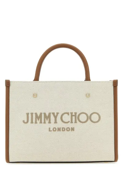 Jimmy Choo Small Avenue Tote Bag In Beige