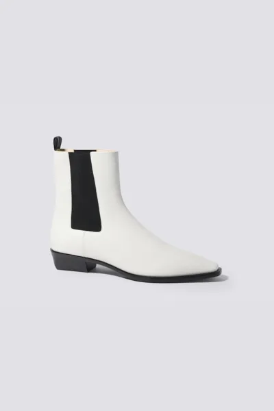 Jonathan Simkhai 35mm Lennon Leather Chelsea Boots In Ivory