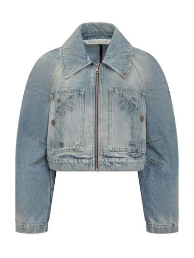 Palm Angels Paris Jacket In Blue