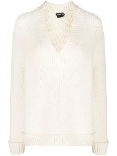 Tom Ford Chunky-knit Wool Jumper In White