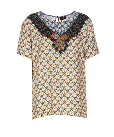 Etro Floral Print Top In Grey