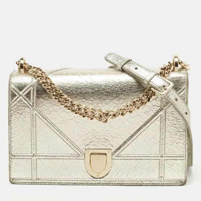 Pre-owned Dior Ama Flap Shoulder Bag In Silver