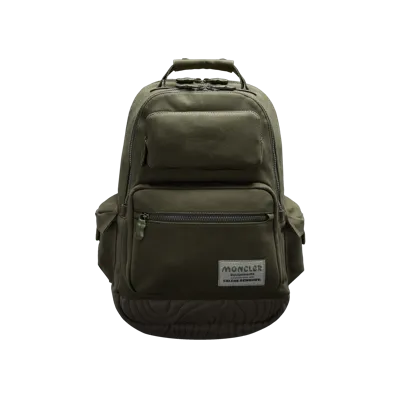 Moncler Canvas Backpack Green In Vert