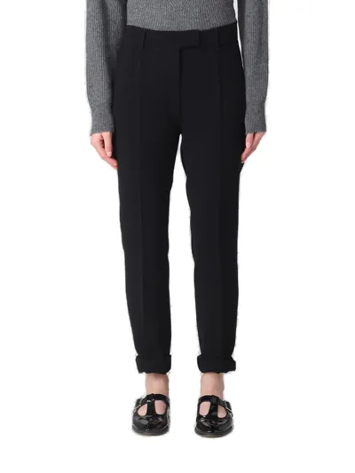 Max Mara Studio High Waist Cropped Trousers In Black