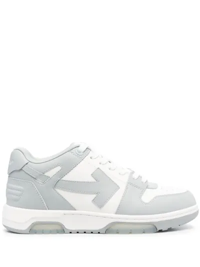 Off-white Out Of Office Leather Low Top Sneakers In Grey White