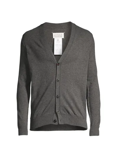 Maison Margiela Button-up Cashmere Cardigan In Medium Grey