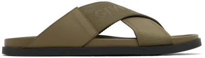 Givenchy G Plage Logo Slides In Khaki