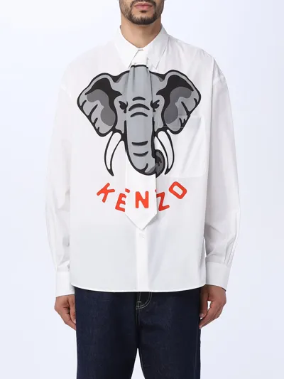 Kenzo White Multicolour Cotton Shirt