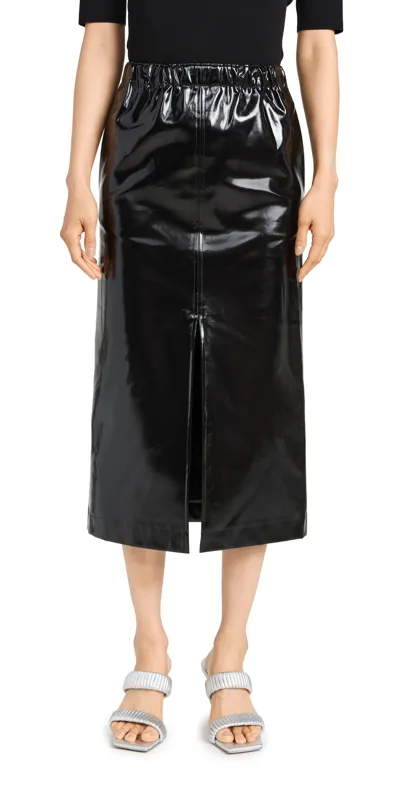 Maison Margiela Vinyl Pencil Skirt In Black