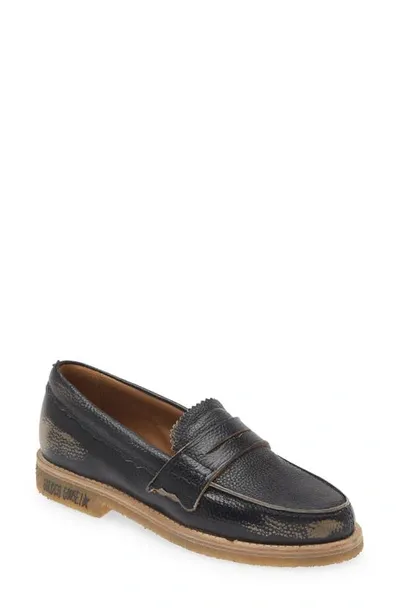 Golden Goose Jerry Grained Leather Penny Loafer In Black