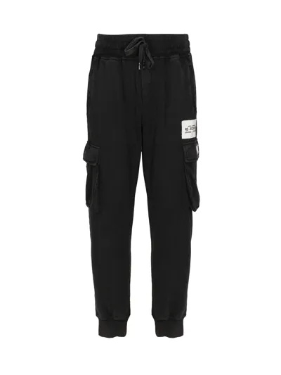 Dolce & Gabbana Logo Plaque Cargo Pants In Black