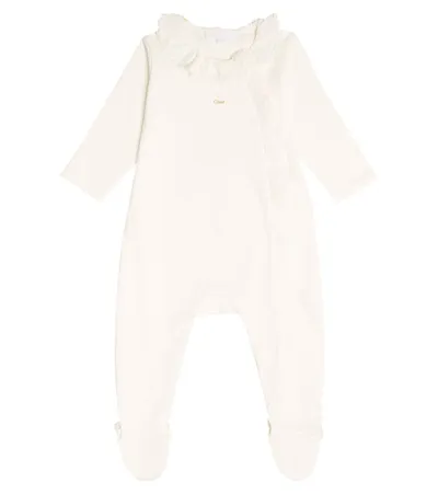 Chloé Baby Cotton Onesie And Comforter In White