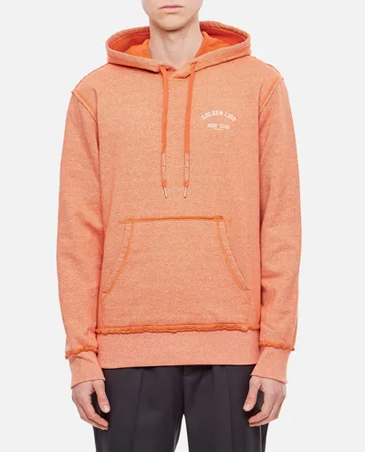 Golden Goose Deluxe Brand Logo Printed Drawstring Hoodie In Orange