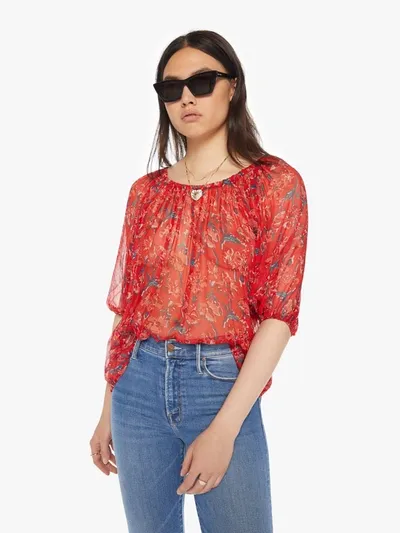 Natalie Martin Ella Top Watercolor Vermillion In Red