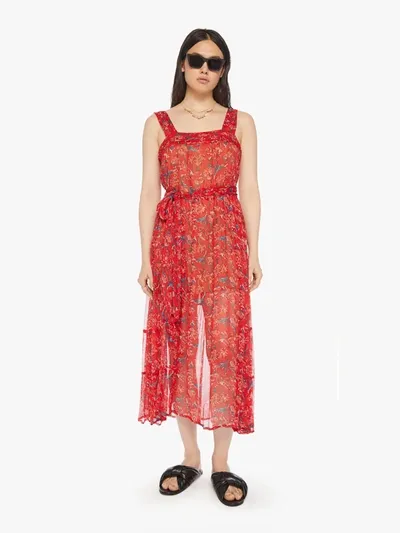 Natalie Martin Jasmine Dress Watercolor Vermillion In Red