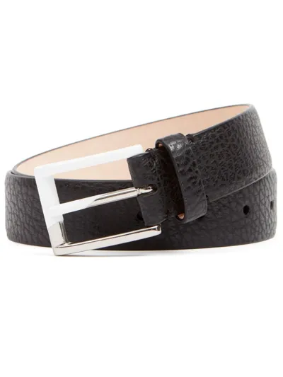 Maison Margiela Grained-texture Leather Belt In Black