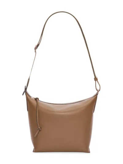 Loewe Leather Cubi Shoulder Bag In Winter Brown