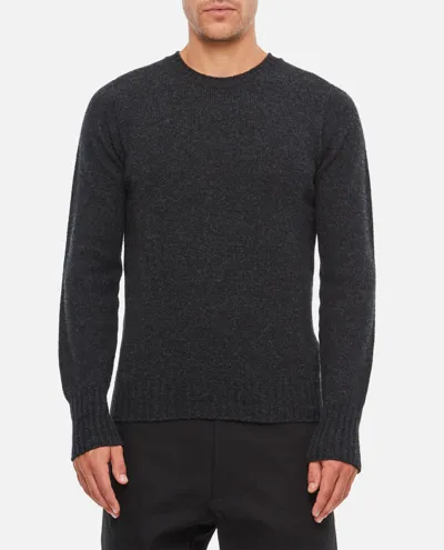 Drumohr Crewneck Wool Sweater In Black