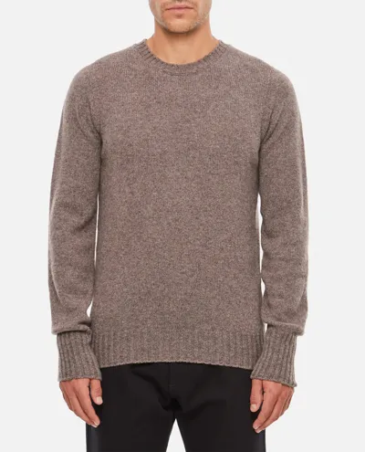 Drumohr Crewneck Wool Sweater In Brown