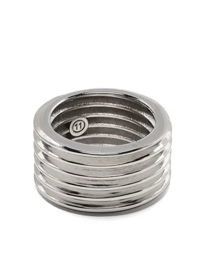 Maison Margiela Ribbed Chunky Ring In Palladio Burattato