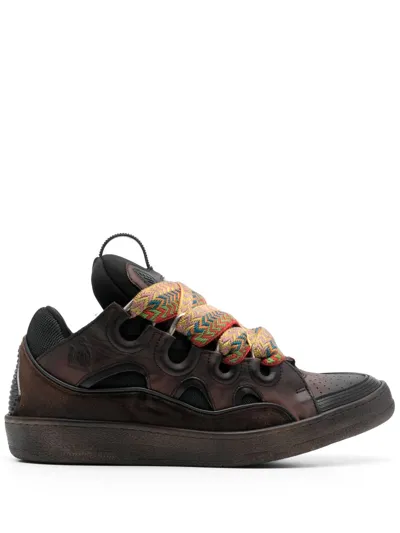 Lanvin Curb Sneakers In Brown