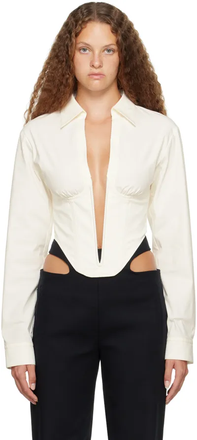 Dion Lee White V-wire Corset Shirt