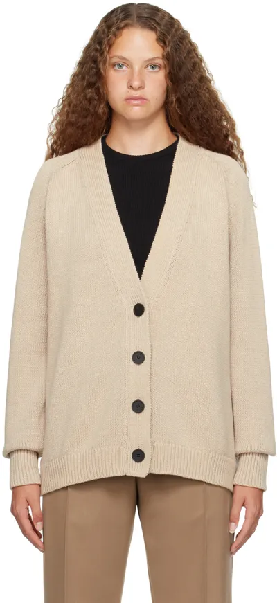 Studio Nicholson Beige Udine Cardigan In Oatmeal