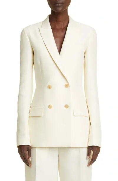 The Row Aristide Double-breasted Blazer Jacket In Pale Moon