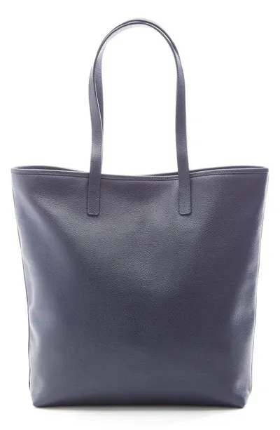 Royce New York Pebble Grain Leather Tall Tote In Black