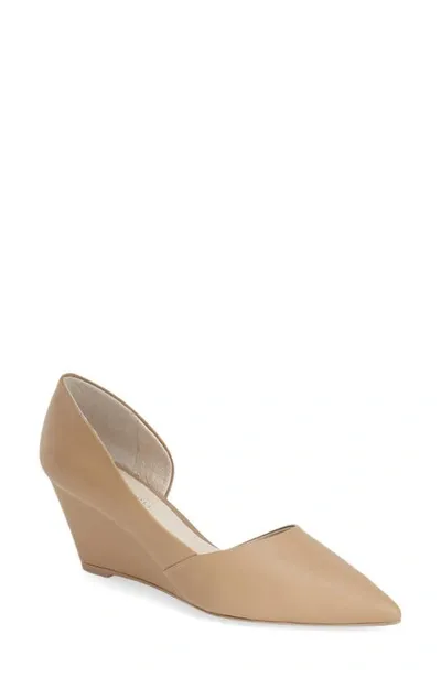 Kenneth Cole New York 'ellis' Half D'orsay Wedge Pump In Beige