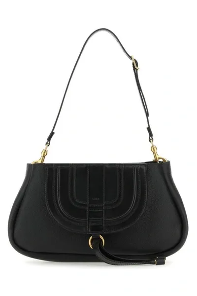 Chloé Marcie Shoulder Bag In Black Leather